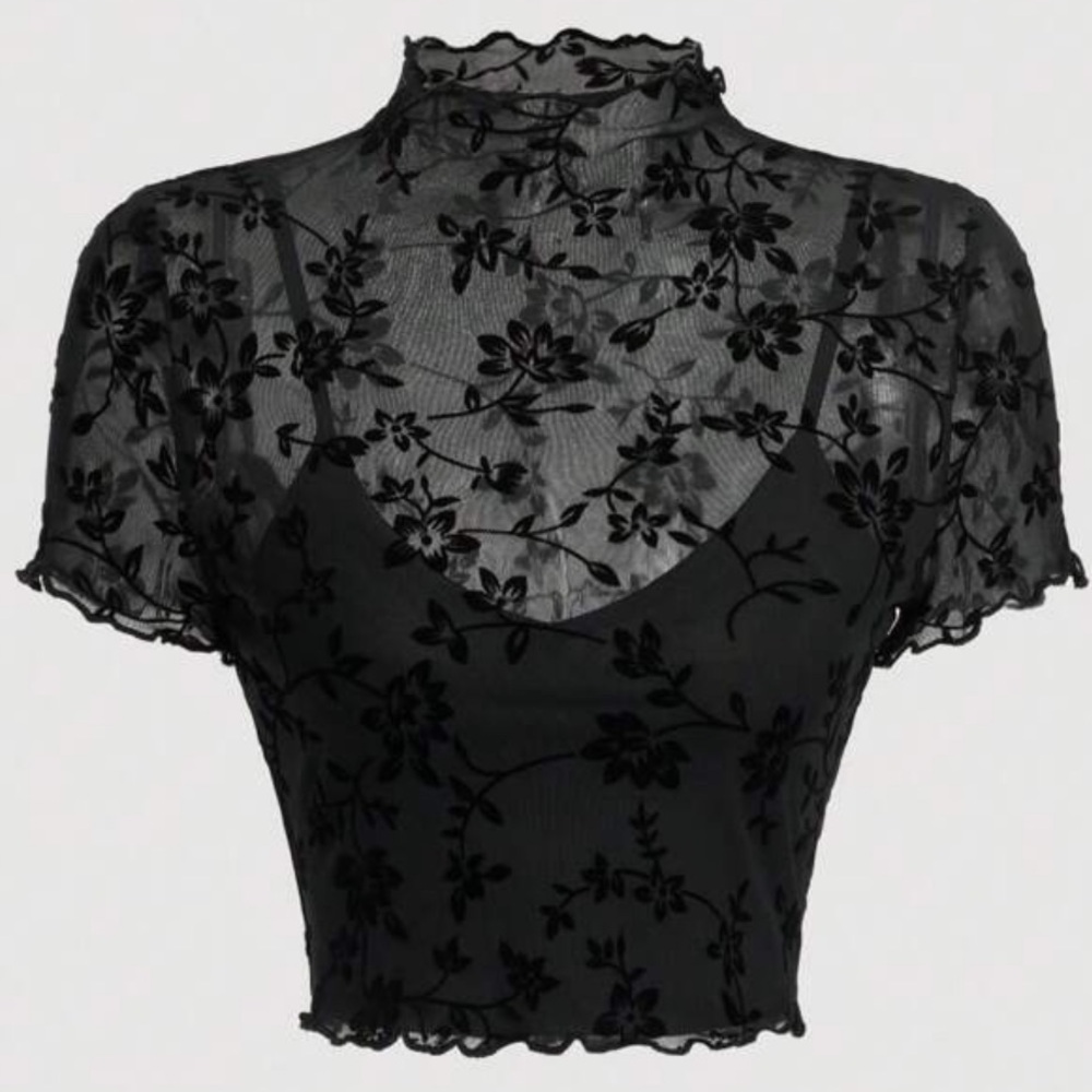 NWT Floral Layered Top
